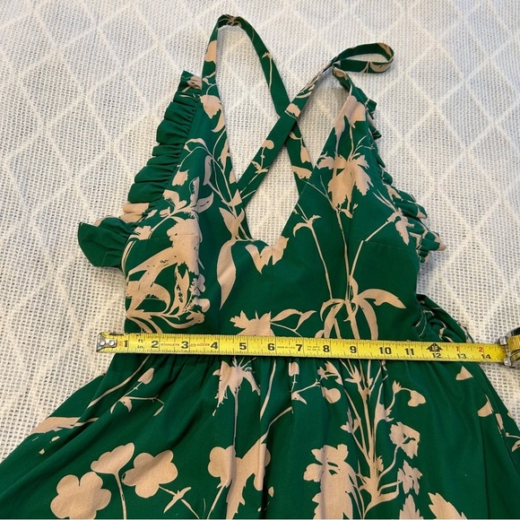 Borgo de Nor Women’s Floral Maxi Ruffle Crossback Dress. Green size 6. - Picture 5 of 13
